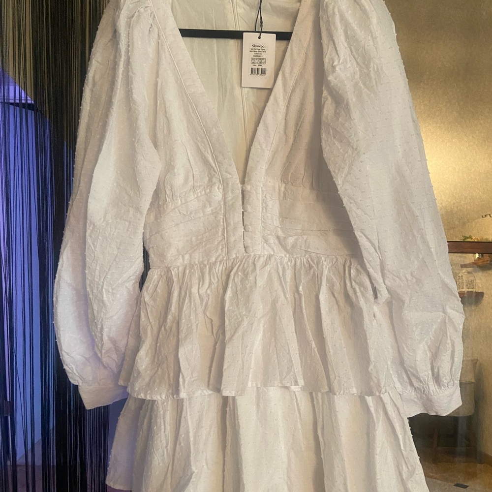 Showpo white dress cotton large 10